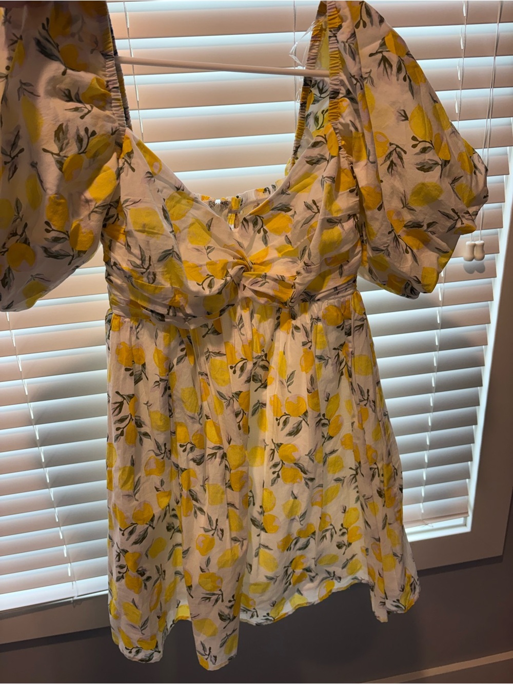 Altar'd State White Lemon Print Mini Dress